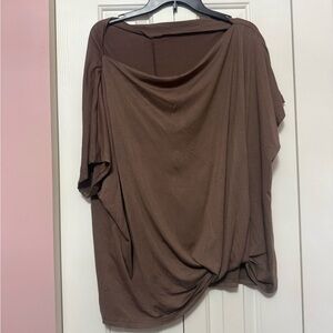 SHEIN Brown Drape Blouse